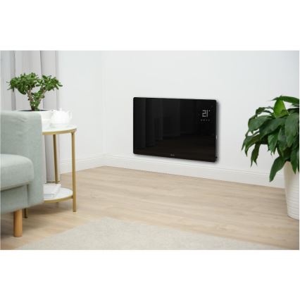 Sencor - Aquecedor elétrico/convector inteligente 2000W/230V IP24 Wi-Fi preto + comando remoto