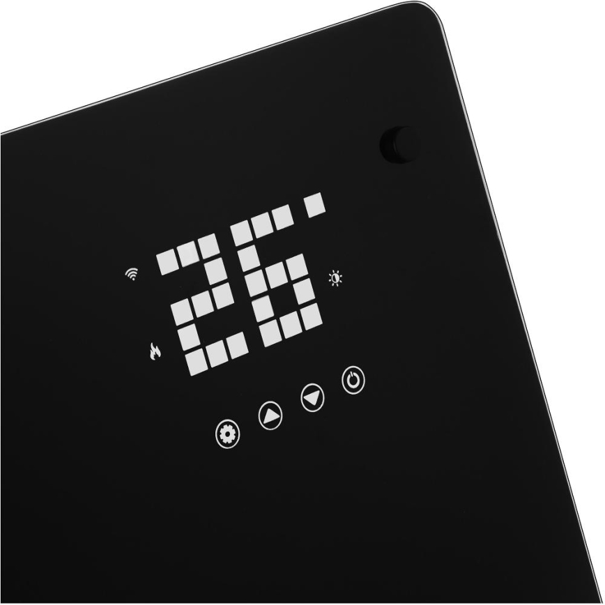 Sencor - Aquecedor elétrico/convector inteligente 2000W/230V IP24 Wi-Fi preto + comando remoto