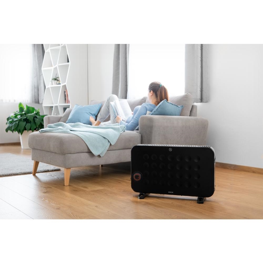 Sencor - Aquecedor para convector elétrico 750/1250/2000W/230V termostato IP24 preto