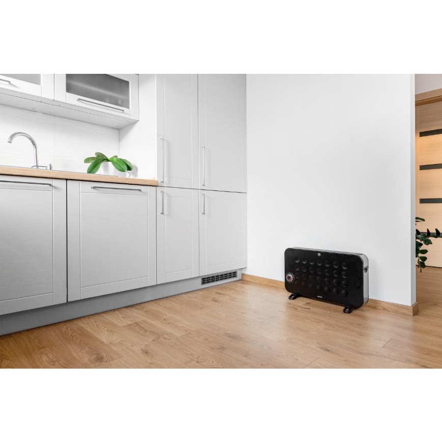 Sencor - Aquecedor para convector elétrico 750/1250/2000W/230V termostato IP24 preto