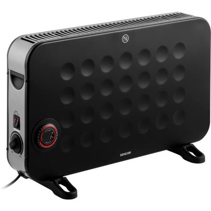 Sencor - Aquecedor para convector elétrico 750/1250/2000W/230V termostato IP24 preto