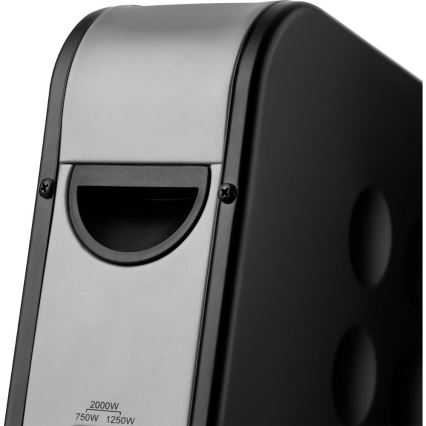 Sencor - Aquecedor para convector elétrico 750/1250/2000W/230V termostato IP24 preto