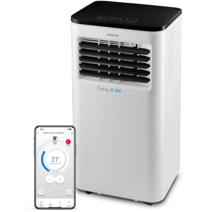 Sencor - Ar condicionado inteligente e portátil 3 em 1, incluindo acessórios 1050W/230V 10000 BTU Wi-Fi + comando