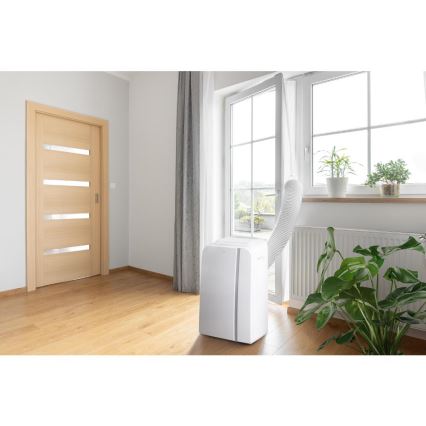 Sencor - Ar condicionado inteligente e portátil 3 em 1, incluindo acessórios 1450W/230V 12000 BTU Wi-Fi branco + comando