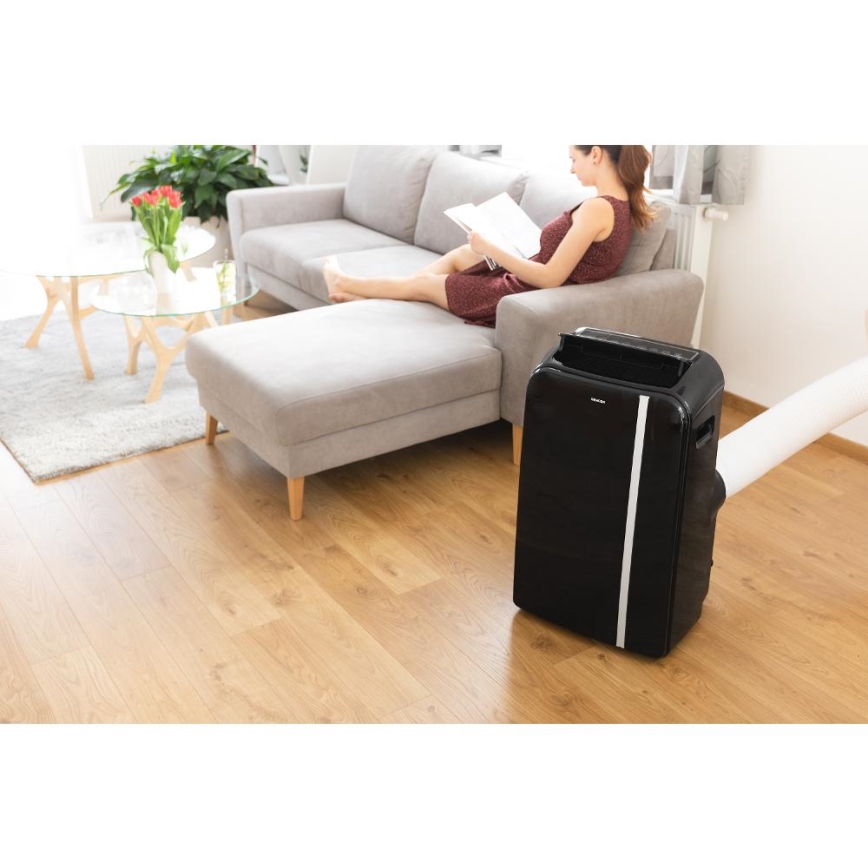 Sencor - Ar condicionado inteligente e portátil 3 em 1, incluindo acessórios 1450W/230V 12000 BTU Wi-Fi preto + comando