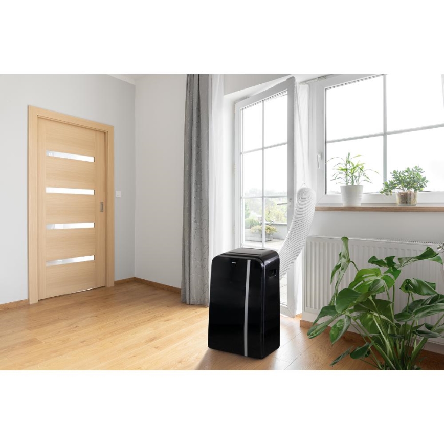 Sencor - Ar condicionado inteligente e portátil 3 em 1, incluindo acessórios 1450W/230V 12000 BTU Wi-Fi preto + comando