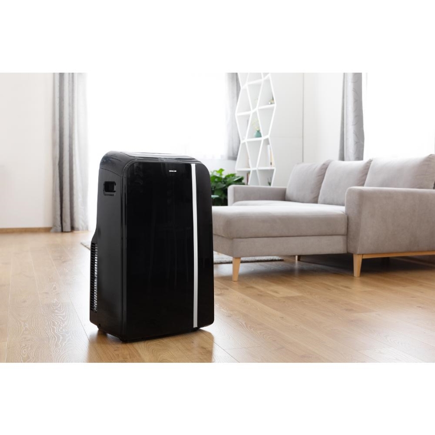 Sencor - Ar condicionado inteligente e portátil 3 em 1, incluindo acessórios 1450W/230V 12000 BTU Wi-Fi preto + comando