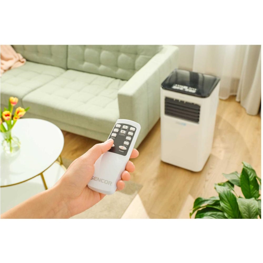 Sencor - Ar condicionado inteligente e portátil 3 em 1, incluindo acessórios 805W/230V 8000 BTU Wi-Fi + comando