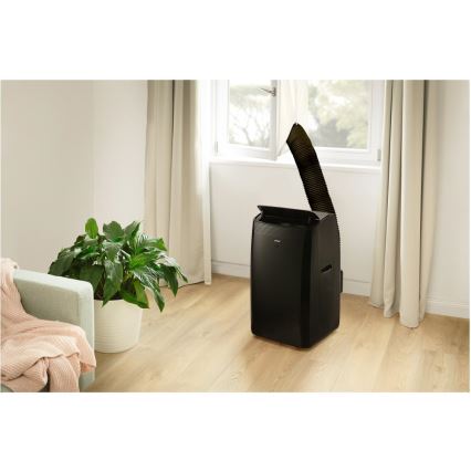 Sencor - Ar condicionado móvel inteligente 4 em 1 com acessórios completos 900W/230V 9000 BTU Wi-Fi preto + comando à distância