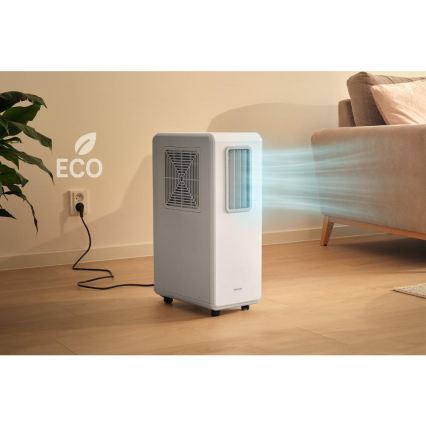 Sencor - Ar condicionado portátil 4 em 1 200W/230V 1800 BTU branco + controlo remoto