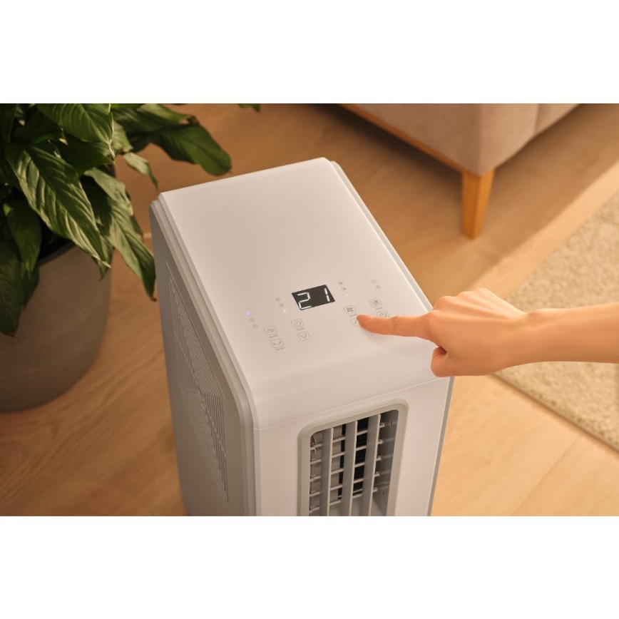Sencor - Ar condicionado portátil 4 em 1 200W/230V 1800 BTU branco + controlo remoto