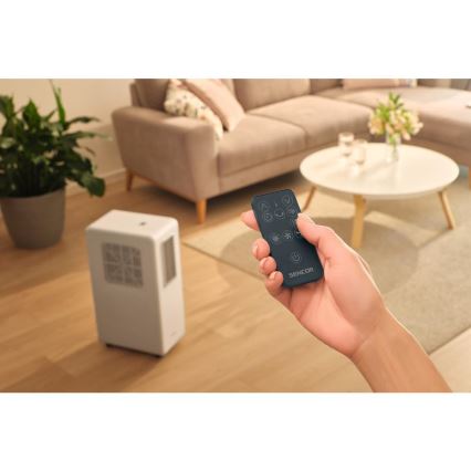 Sencor - Ar condicionado portátil 4 em 1 200W/230V 1800 BTU branco + controlo remoto