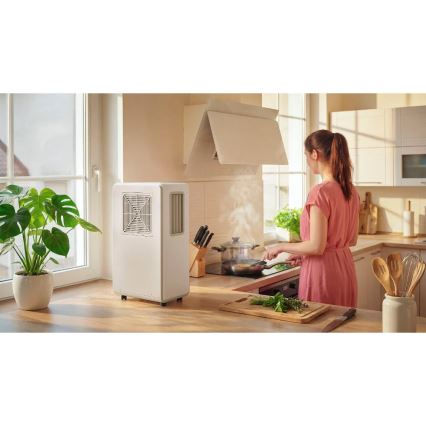 Sencor - Ar condicionado portátil 4 em 1 200W/230V 1800 BTU branco + controlo remoto