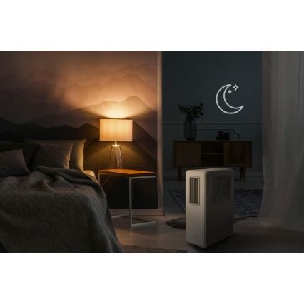 Sencor - Ar condicionado portátil 4 em 1 200W/230V 1800 BTU branco + controlo remoto