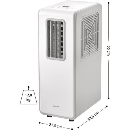 Sencor - Ar condicionado portátil 4 em 1 200W/230V 1800 BTU branco + controlo remoto