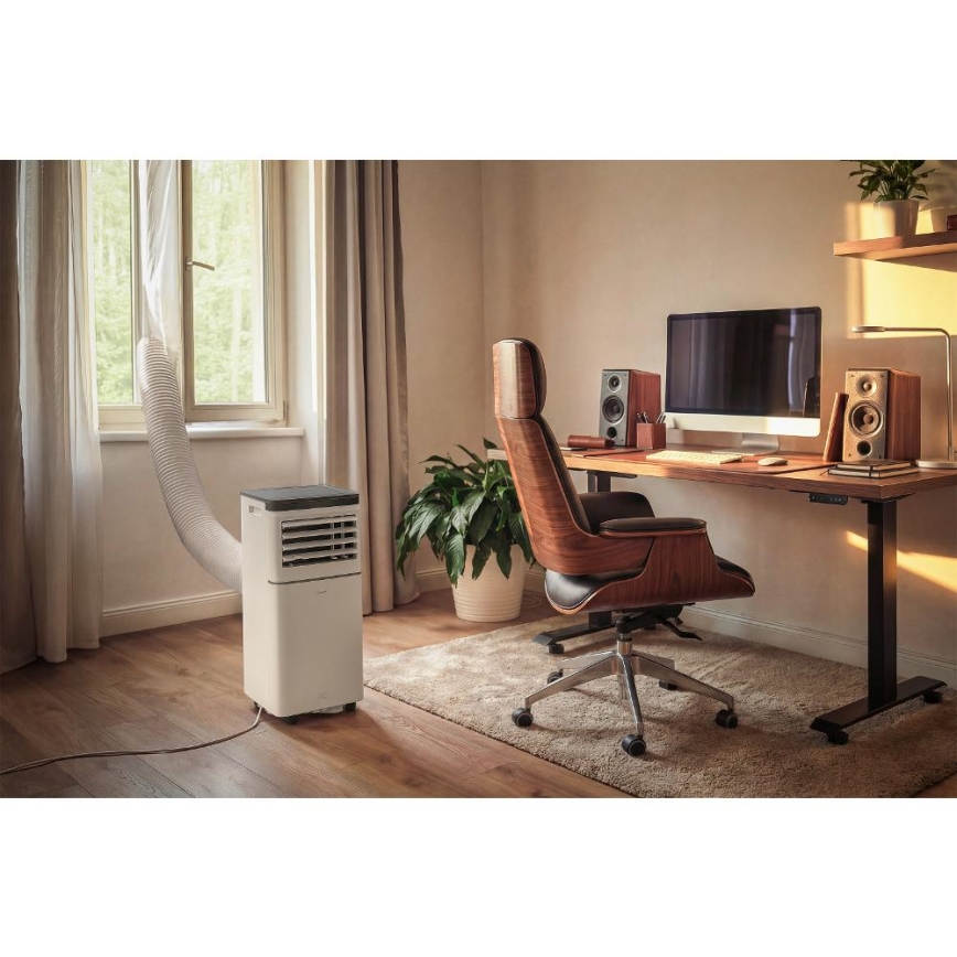 Sencor - Ar condicionado portátil inteligente 3 em 1 com acessórios completos 760 W/230 V 7000 BTU Wi-Fi branco + comando remoto