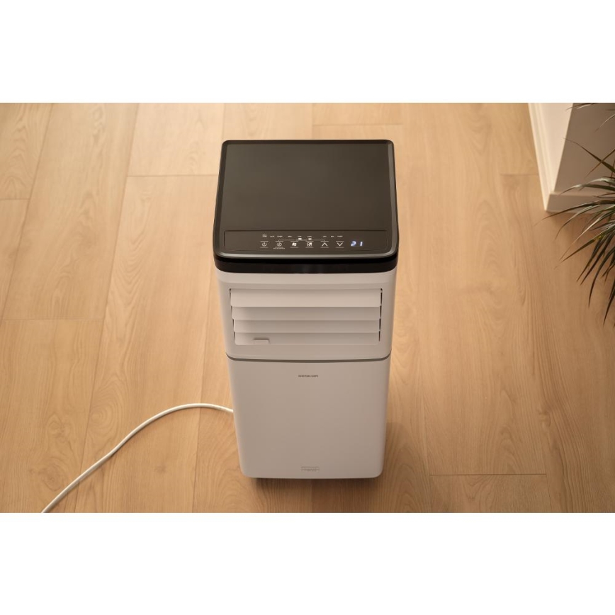 Sencor - Ar condicionado portátil inteligente 3 em 1 com acessórios completos 760 W/230 V 7000 BTU Wi-Fi branco + comando remoto
