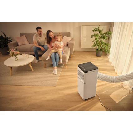 Sencor - Ar condicionado portátil inteligente 3 em 1 com acessórios completos 760 W/230 V 7000 BTU Wi-Fi branco + comando remoto