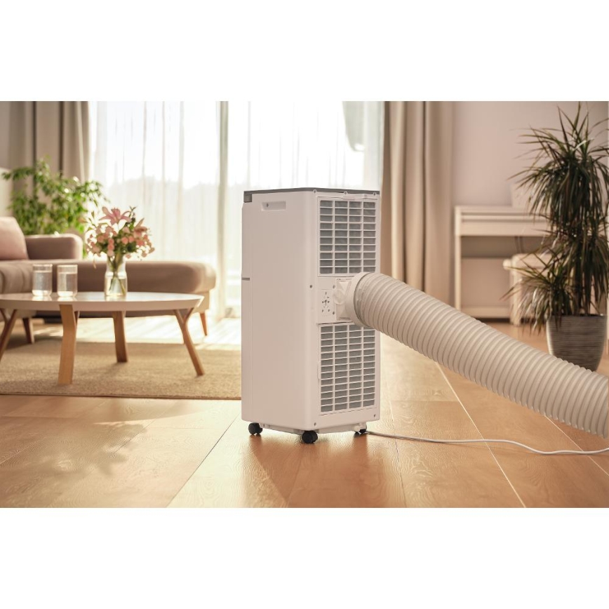 Sencor - Ar condicionado portátil inteligente 3 em 1, com todos os acessórios, 815W/230V, 8000 BTU, Wi‑Fi, branco + comando remoto