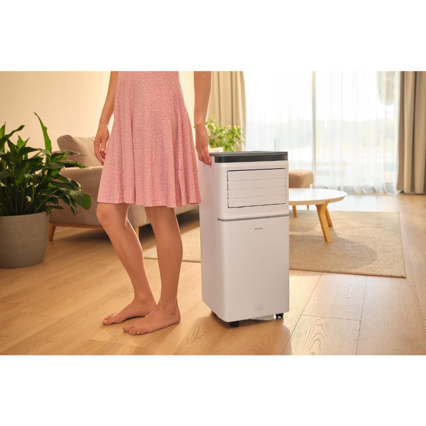 Sencor - Ar condicionado portátil inteligente 3 em 1, com todos os acessórios, 815W/230V, 8000 BTU, Wi‑Fi, branco + comando remoto