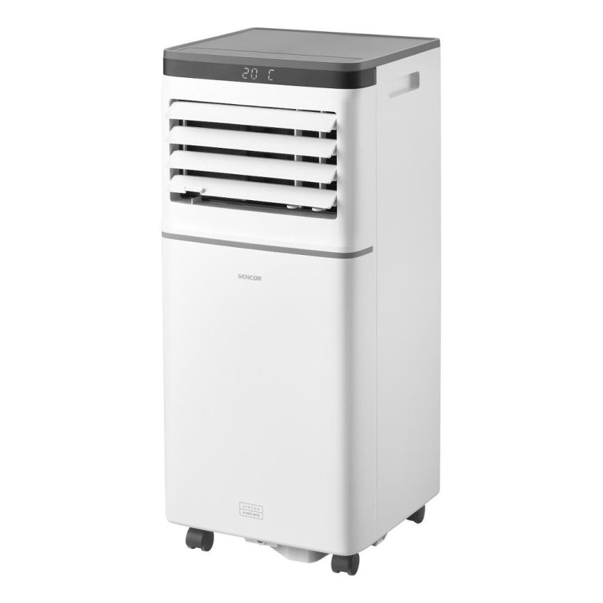 Sencor - Ar condicionado portátil inteligente 3 em 1, com todos os acessórios, 815W/230V, 8000 BTU, Wi‑Fi, branco + comando remoto