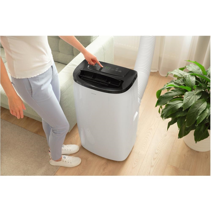 Sencor - Ar condicionado portátil inteligente 4 em 1 com acessórios completos, 1700 W/230 V, 12 000 BTU, Wi-Fi, branco + comando remoto