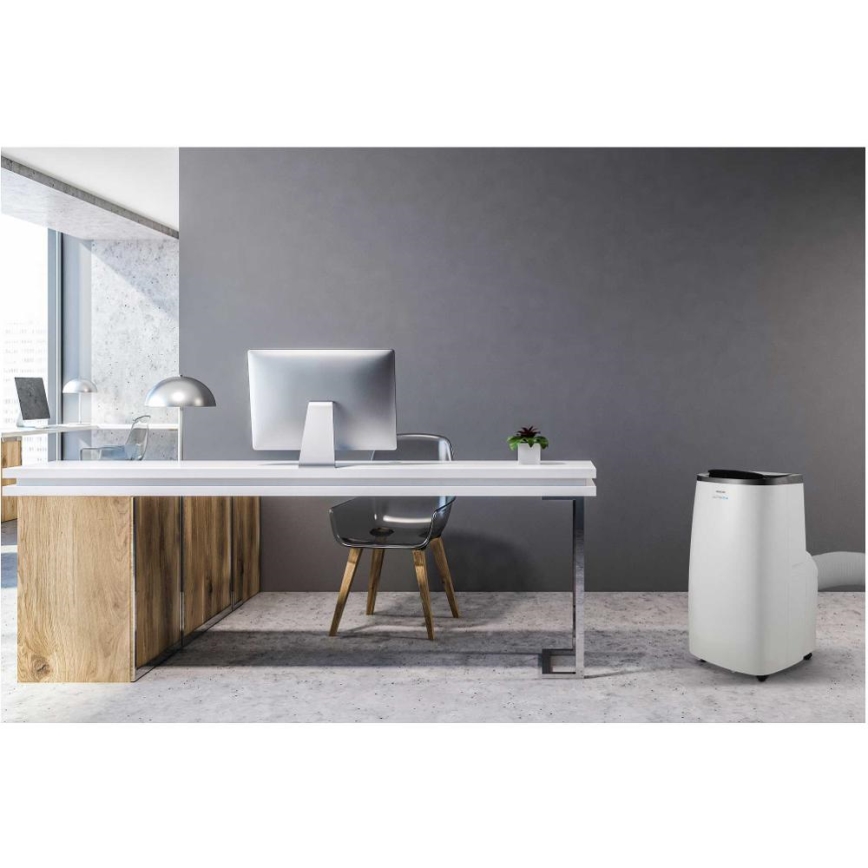 Sencor - Ar condicionado portátil inteligente 4 em 1 com kit completo de acessórios 1750W/230V 18000 BTU Wi-Fi branco + comando remoto