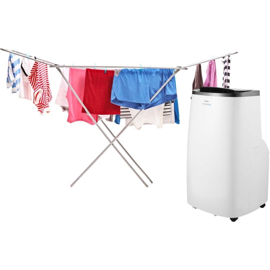 Sencor - Ar condicionado portátil inteligente 4 em 1 com kit completo de acessórios 1750W/230V 18000 BTU Wi-Fi branco + comando remoto