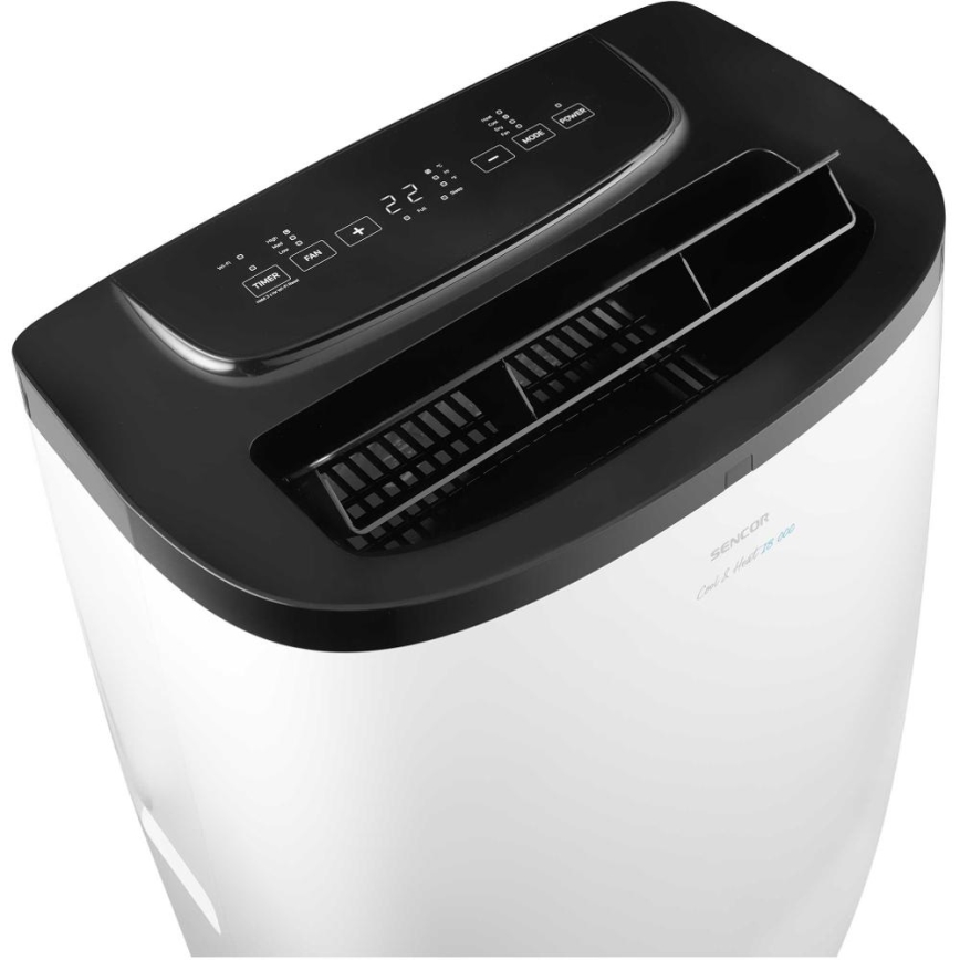 Sencor - Ar condicionado portátil inteligente 4 em 1 com kit completo de acessórios 1750W/230V 18000 BTU Wi-Fi branco + comando remoto