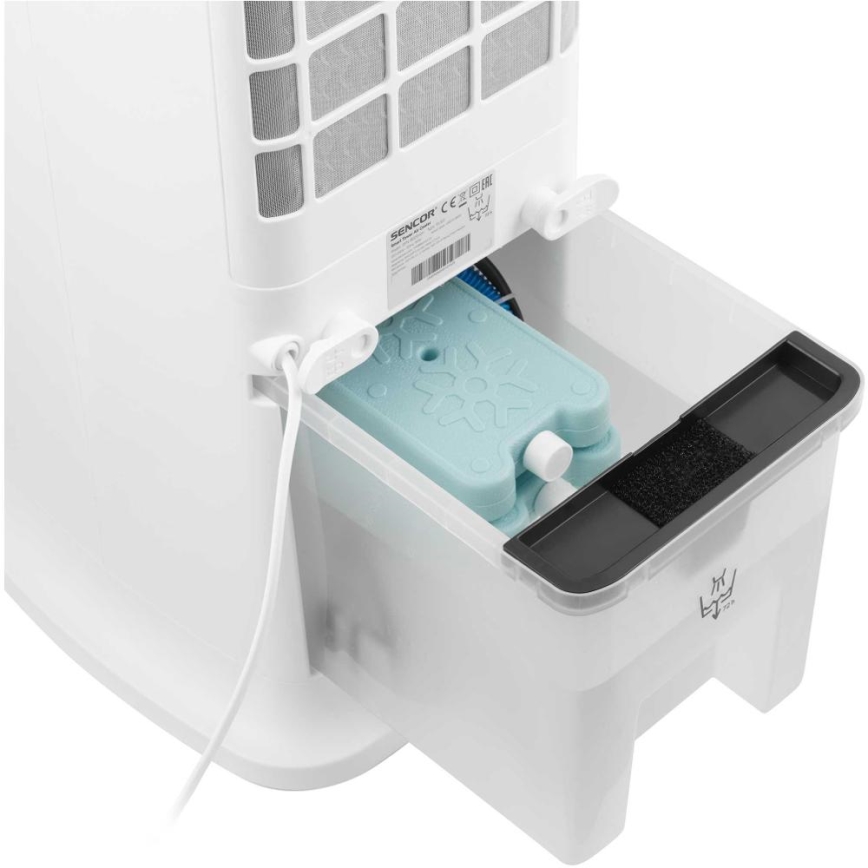 Sencor - Arrefecedor de ar móvel inteligente 60W/230V Wi-Fi branco + comando