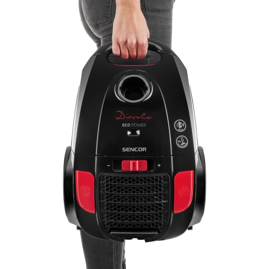 Sencor - Aspirador de saco 3 l 700W/230V preto/vermelho