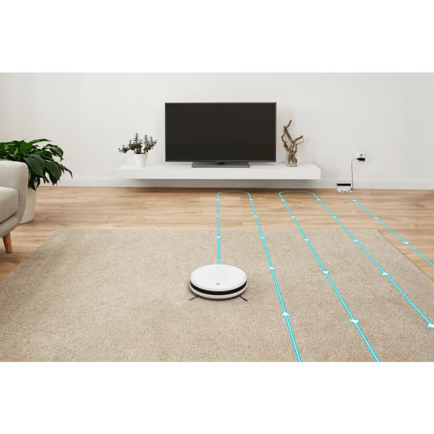 Sencor - Aspirador robô 2 em 1 com função de mopa 18W/1500 mAh branco + comando à distância