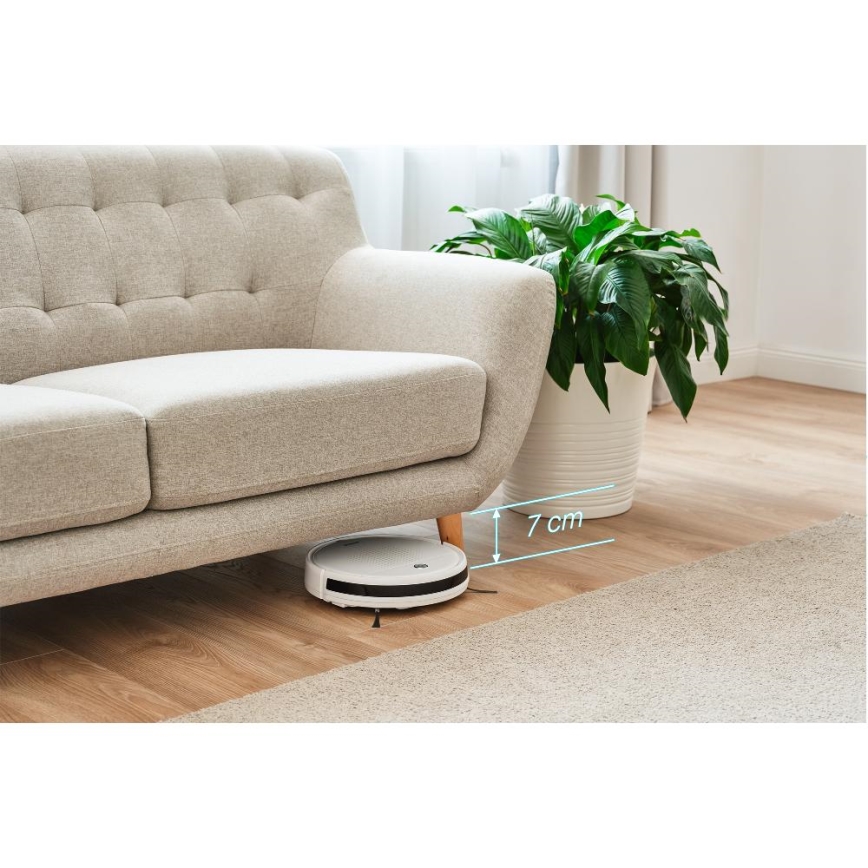 Sencor - Aspirador robô 2 em 1 com função de mopa 18W/1500 mAh branco + comando à distância