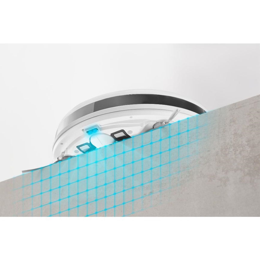 Sencor - Aspirador robô 2 em 1 com função de mopa 18W/1500 mAh branco + comando à distância