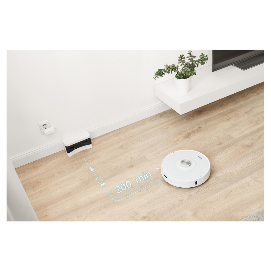 Sencor - Aspirador robótico 2 em 1 com mop, 50 W/5000 mAh, Wi-Fi, branco + controlo remoto