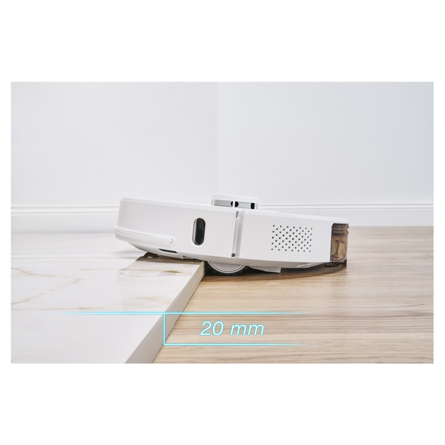 Sencor - Aspirador robótico 2 em 1 com mop, 50 W/5000 mAh, Wi-Fi, branco + controlo remoto