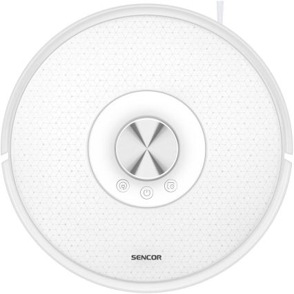 Sencor - Aspirador robótico 2 em 1 com mop, 50 W/5000 mAh, Wi-Fi, branco + controlo remoto