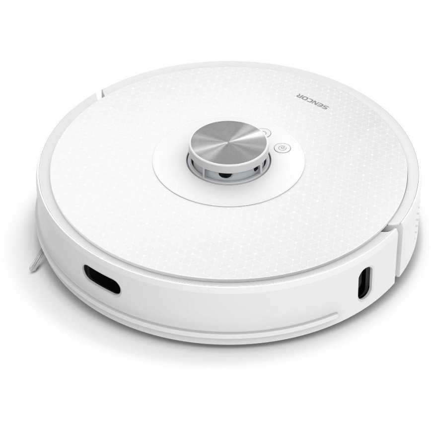 Sencor - Aspirador robótico 2 em 1 com mop, 50 W/5000 mAh, Wi-Fi, branco + controlo remoto