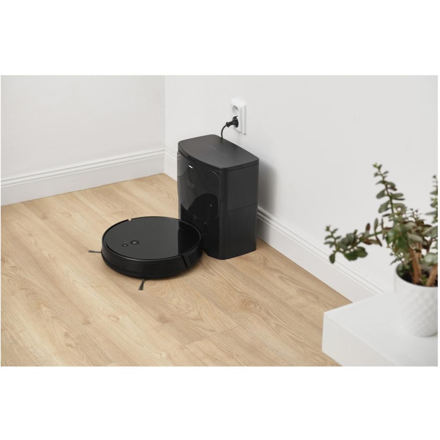 Sencor - Aspirador robô 2 em 1 com mopa 16 W/2600 mAh Wi-Fi preto + controlo remoto