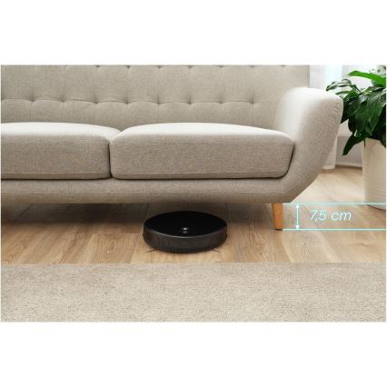 Sencor - Aspirador robô 2 em 1 com mopa 16 W/2600 mAh Wi-Fi preto + controlo remoto