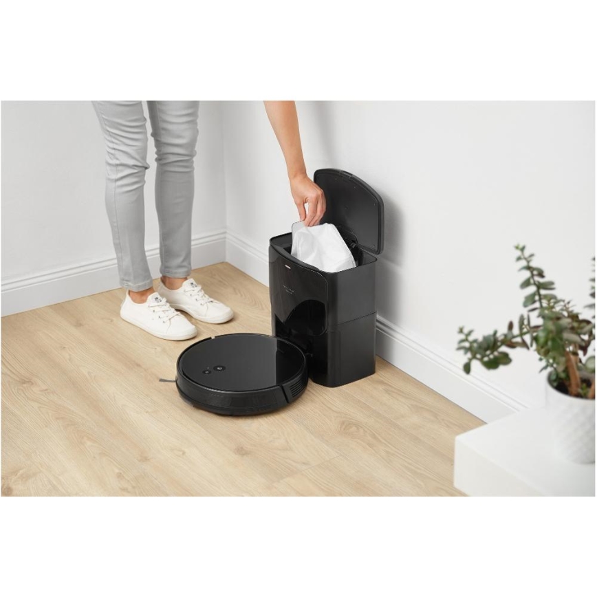 Sencor - Aspirador robô 2 em 1 com mopa 16 W/2600 mAh Wi-Fi preto + controlo remoto