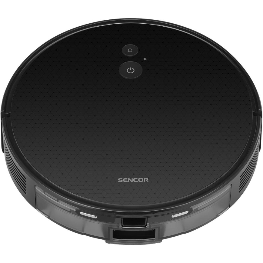 Sencor - Aspirador robô 2 em 1 com mopa 16 W/2600 mAh Wi-Fi preto + controlo remoto