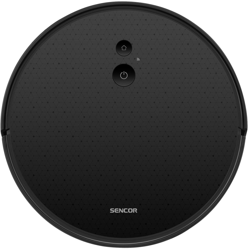 Sencor - Aspirador robô 2 em 1 com mopa 16 W/2600 mAh Wi-Fi preto + controlo remoto