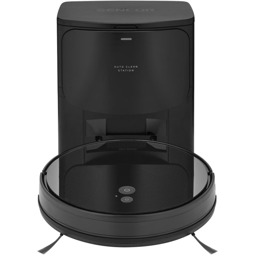 Sencor - Aspirador robô 2 em 1 com mopa 16 W/2600 mAh Wi-Fi preto + controlo remoto