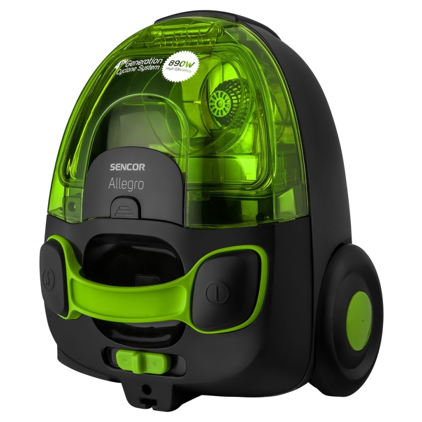 Sencor - Aspirador sem saco 1,5 l 890W/230V verde/preto