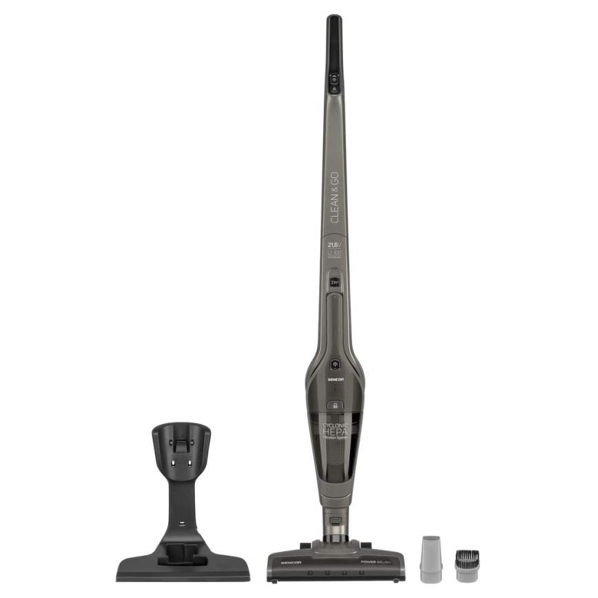 Sencor - Aspirador vertical 2em1 110W/21,6V 2000 mAh cinzento