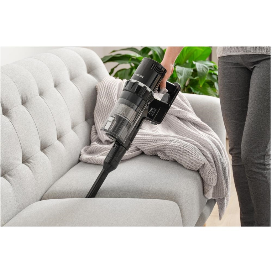 Sencor - Aspirador vertical sem fio 2 em 1 250W/2200 mAh preto