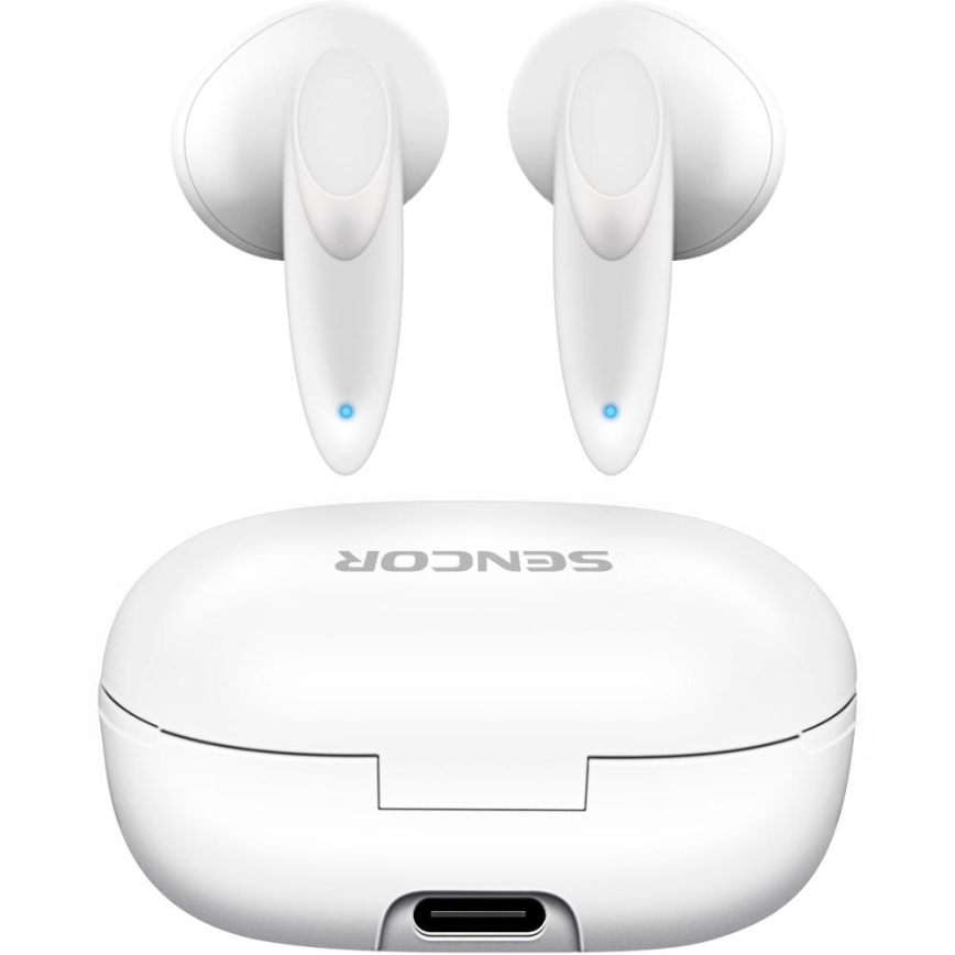 Sencor - Auscultadores sem fios 230 mAh + 2x 25 mAh IPX4 branco