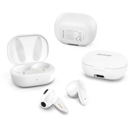 Sencor - Auscultadores sem fios 230 mAh + 2x 25 mAh IPX4 branco