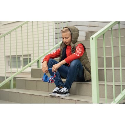 Sencor - Auscultadores sem fios com microfone 3,7V/400 mAh azul/vermelho